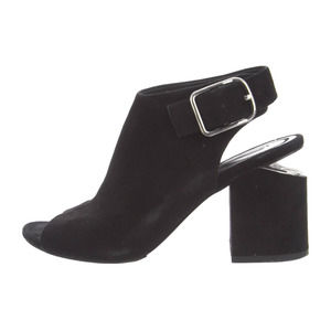 Alexander Wang Heels Black Suede Slingback Buckle Open Toe size 7 or 37